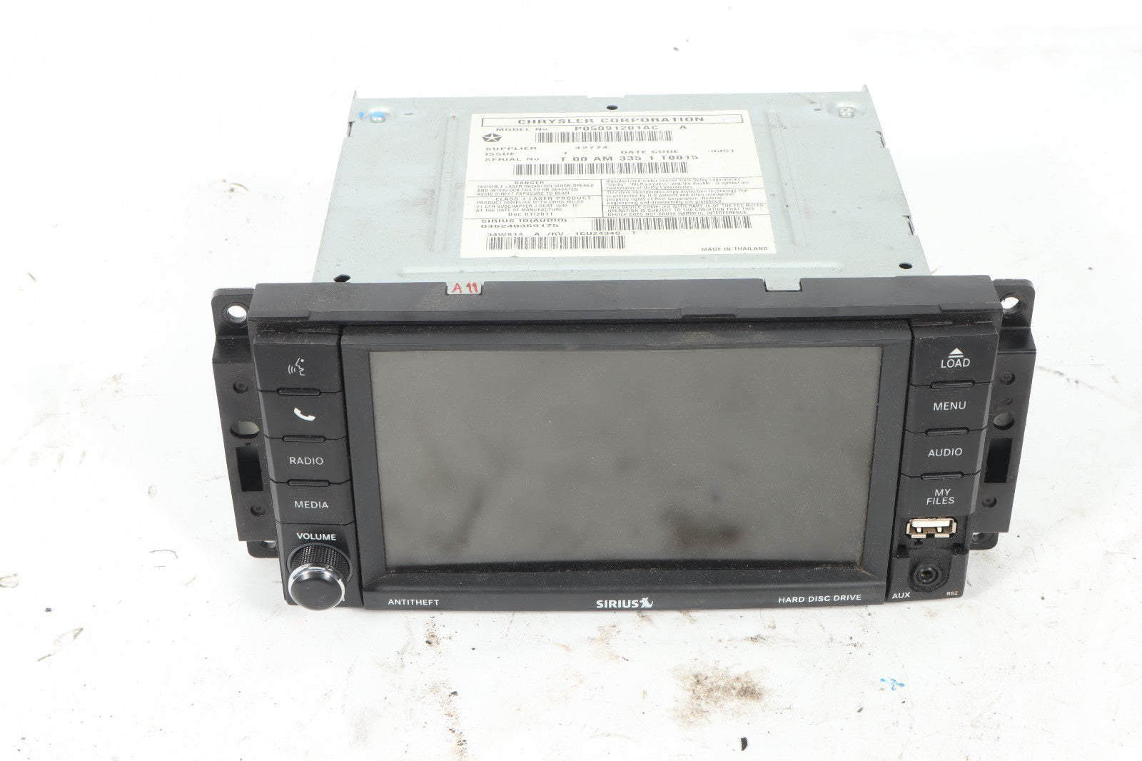 2011-20 DODGE GRAND CARAVAN RADIO NAVIGATION TOUCHSCREEN CD PLAYER P05091201AC