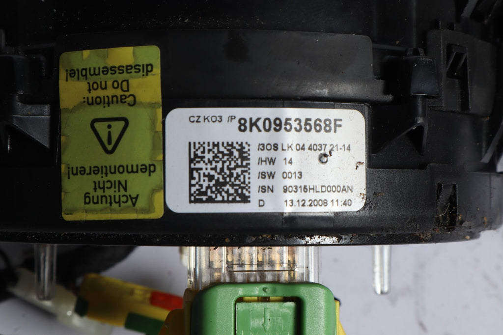 2009-2012 AUDI Q5 TURN SIGNAL WIPER COLUMN SWITCH CLOCK SPRING 8K0953568F OEM