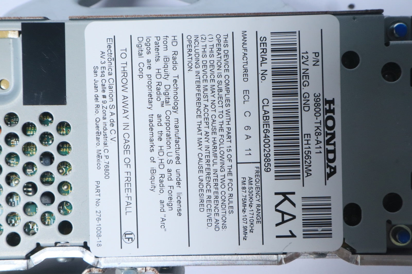 2014 - 2017 Honda Odyssey OEM Factory Radio Satellite Tuner