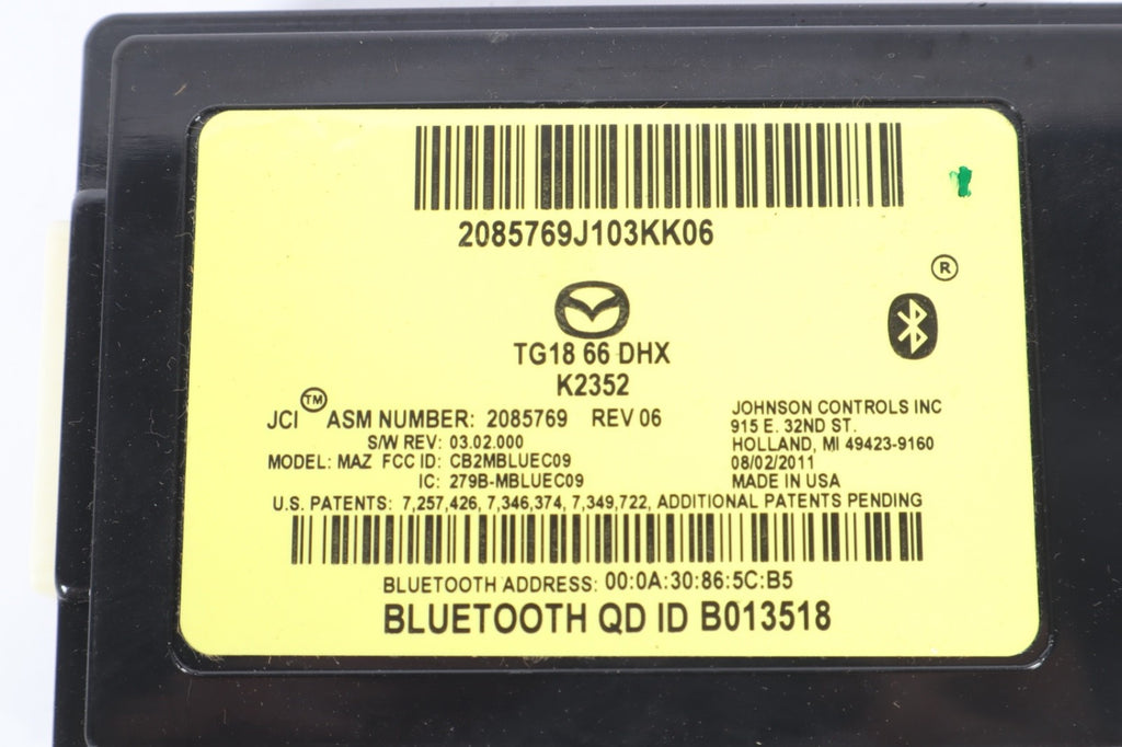 2011-2012 MAZDA CX-9 BLUETOOTH ADAPTER CONTROL COMPUTER MODULE UNIT OEM