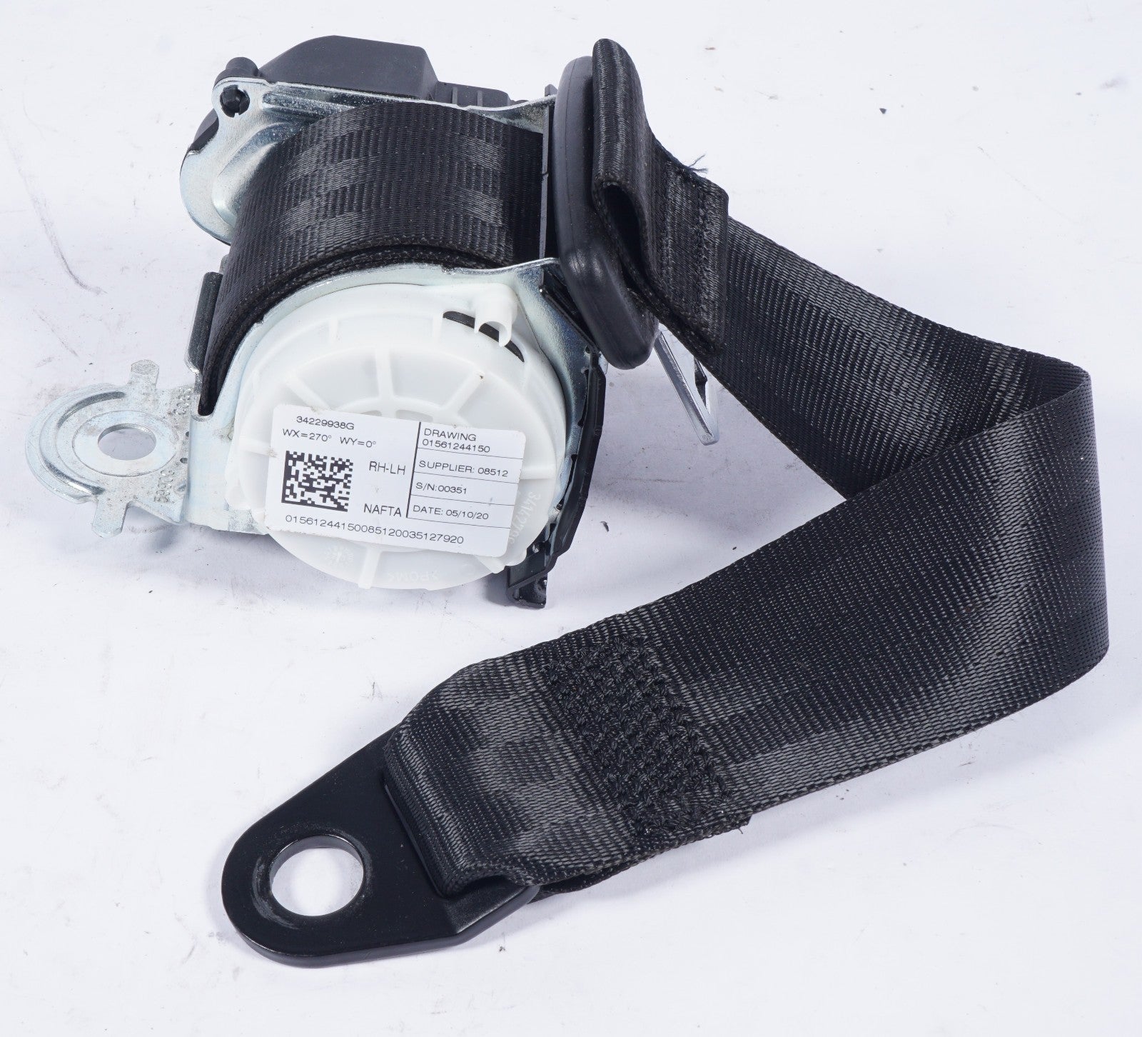 2017-2023 Alfa Romeo Stelvio OEM Right Rear Seat Belt Retractor 34267083A