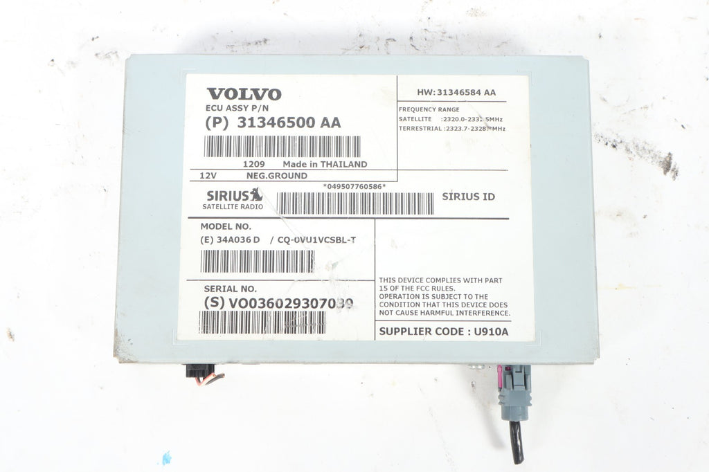 2008-2013 VOLVO C70 SATELLITE RADIO MODULE OEM 31346500AA