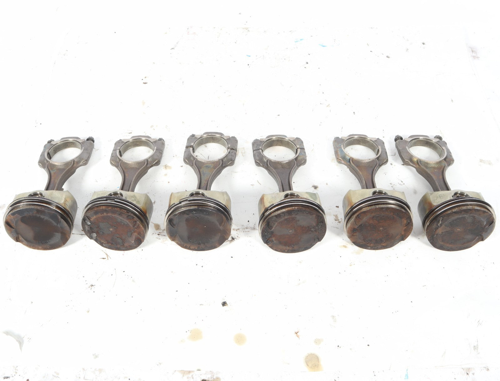 BMW 550 650 X5 X6 4.4L N63 TWIN TURBO ENGINE MOTOR PISTON W/ ROD SET OF 6 OEM