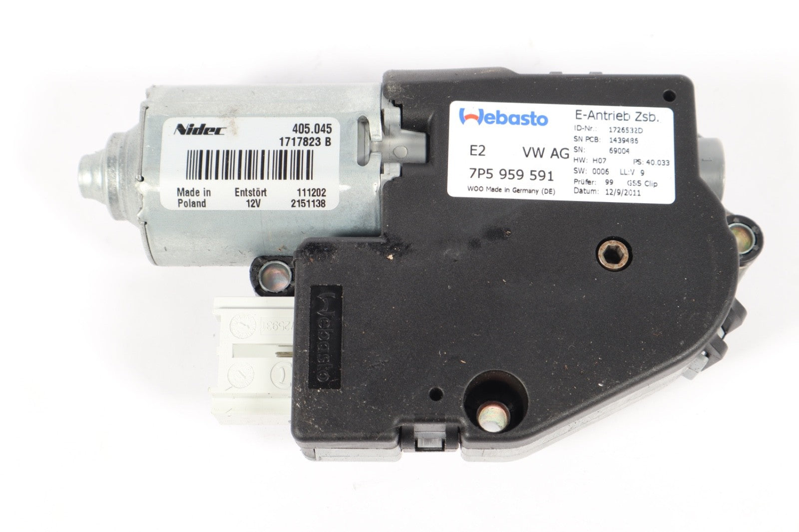 2012-2018 AUDI A6 A7 SUNROOF SUN MOON ROOF MOTOR 4G8 959 591 OEM