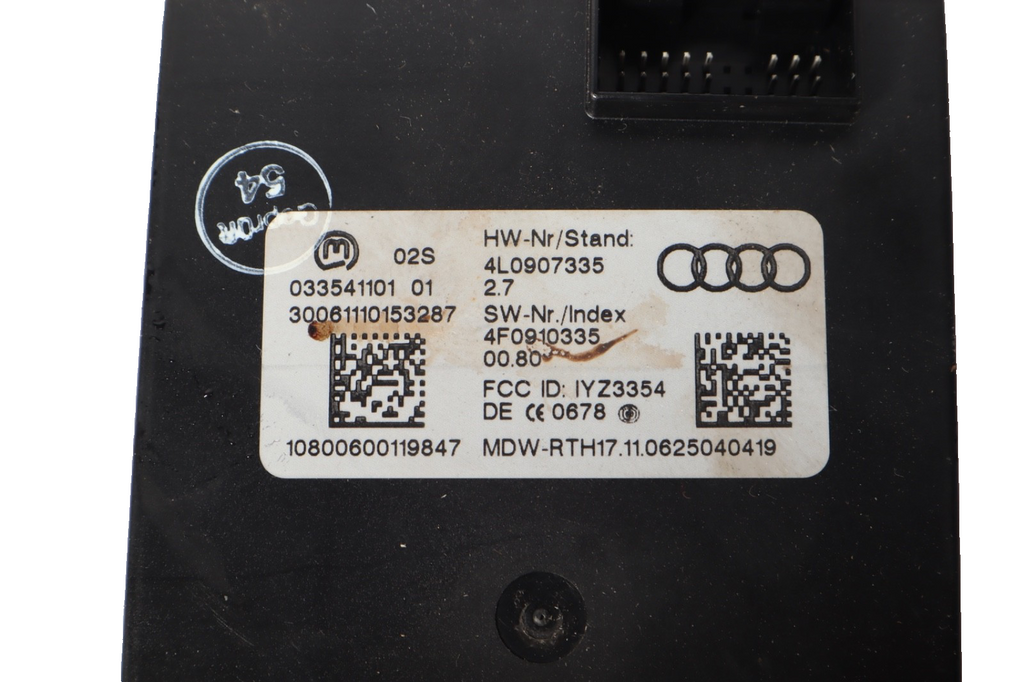 2010 - 2015 Audi Q7 Keyless Entry Computer Control Module 4L0907335 OEM