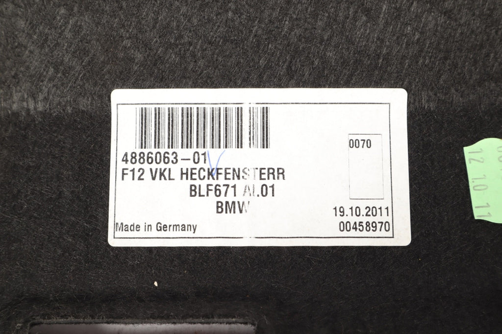 2012-2018 BMW 640i 650i F12 Boot Liner Cover Panel Trim Trunk Oem