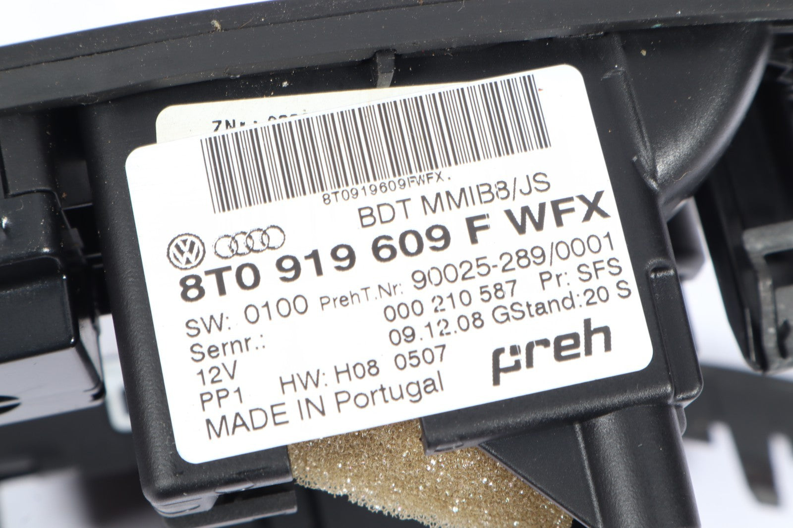 2009-2012 AUDI Q5 MULTIMEDIA INTERFACE CONTROL SWITCH 8T0919609F OEM